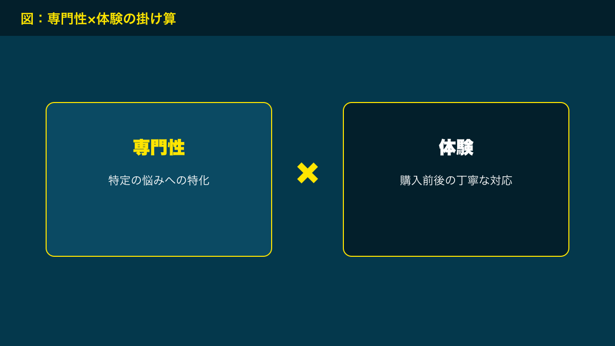 図解：専門性×体験の掛け算