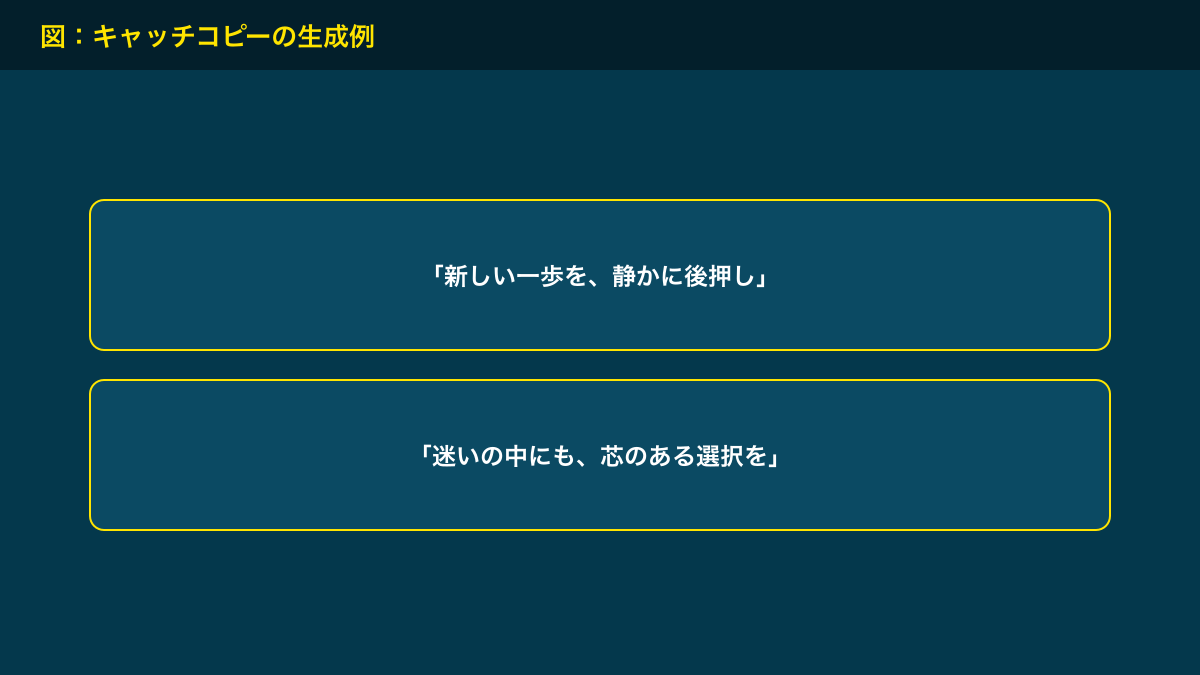 図解：キャッチコピーの生成例