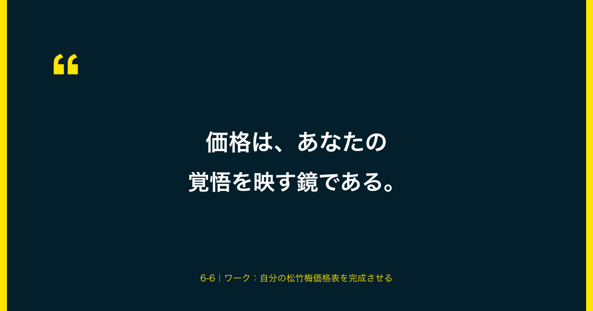 価格は、あなたの覚悟を映す鏡である